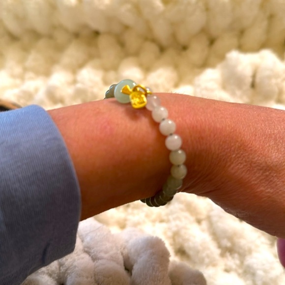 One left! Trendy Hetian Jade Natural Stone Beaded Bracelet - Picture 3 of 4